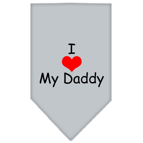 I Heart My Daddy Screen Print Bandana Grey Large